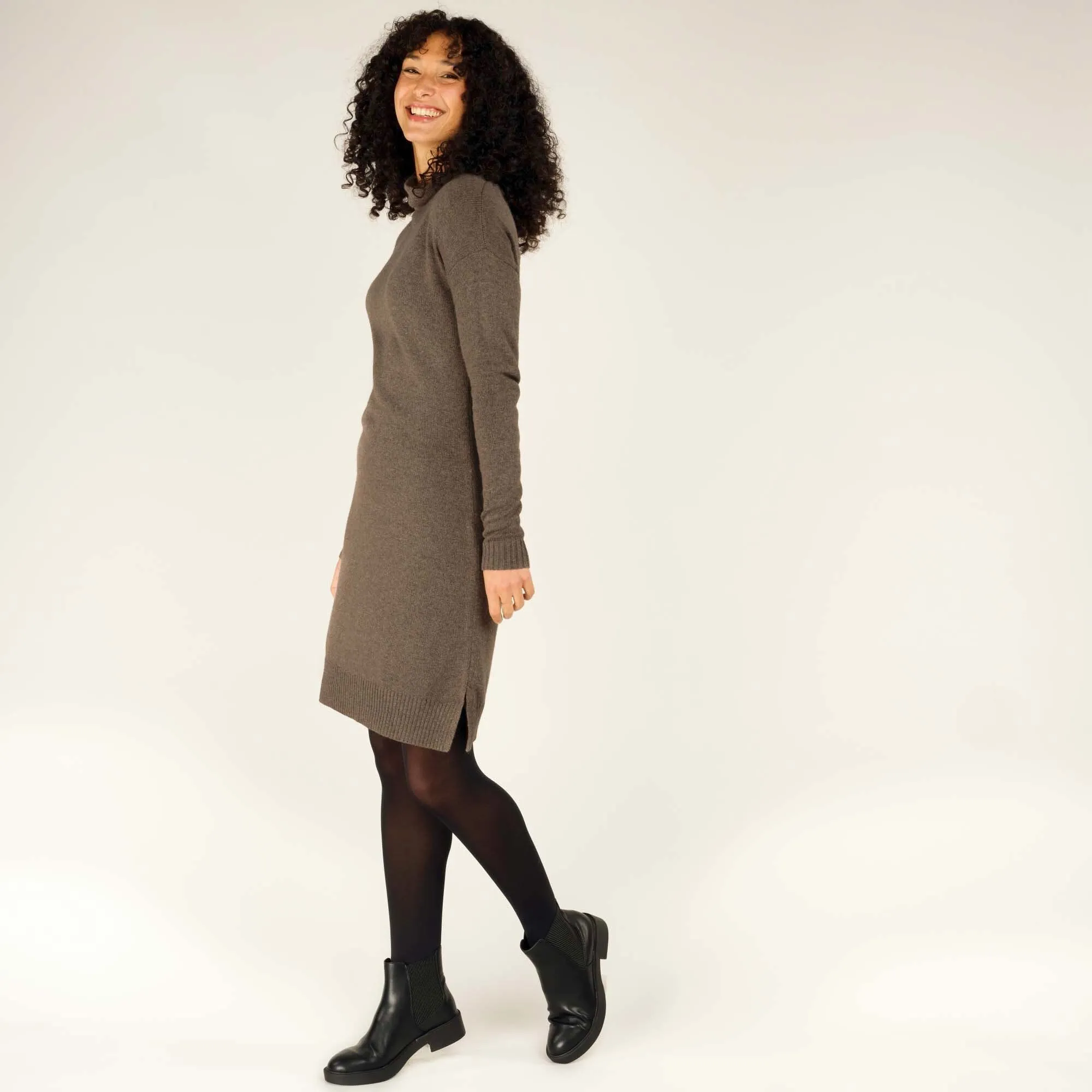 Lhakpa Mock Neck Dress - Maato Grey