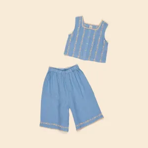 Lia Culotte Set - Cornflower