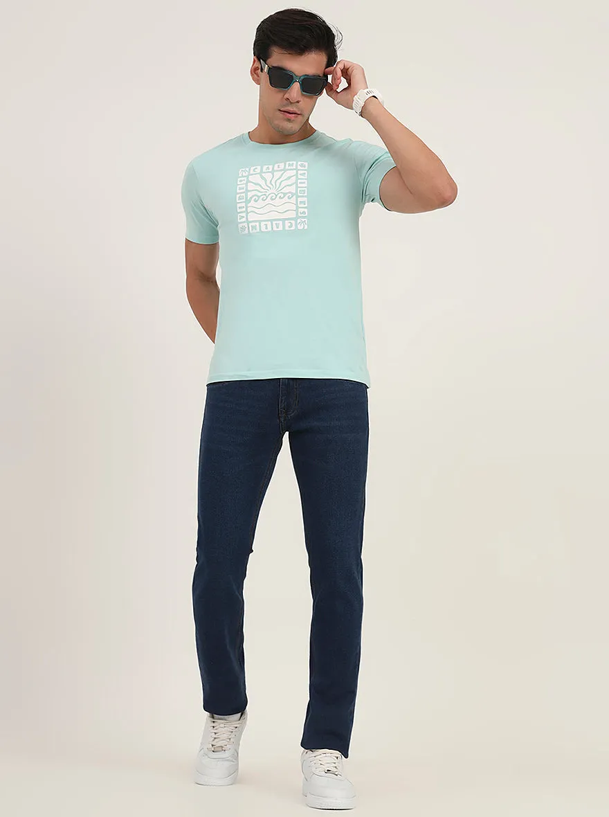 Light Blue Washed Slim Fit Jeans | Greenfibre