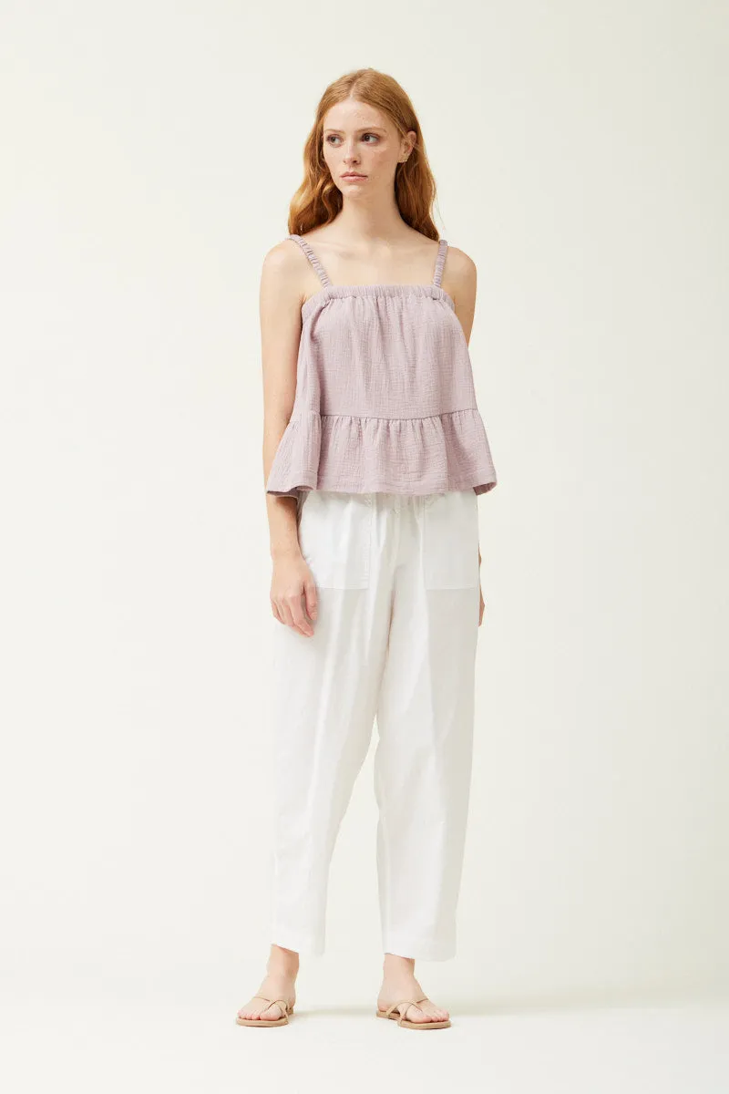 Lila Tiered Gauze Tank - Violet