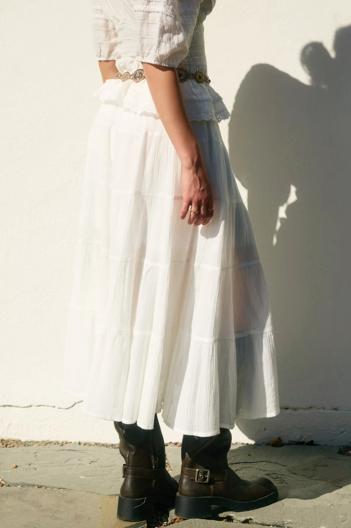 Lilah Tiered Midi Skirt