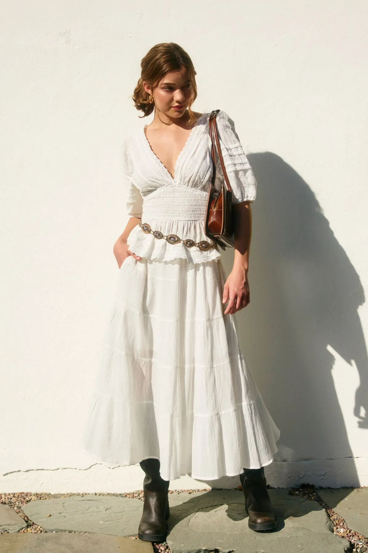 Lilah Tiered Midi Skirt