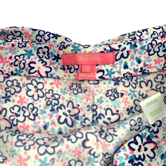 Lilly Pulitzer Casia Stretch Fun Sun‎ Repeat Ditsy Print Scalloped Hem  Sz 12