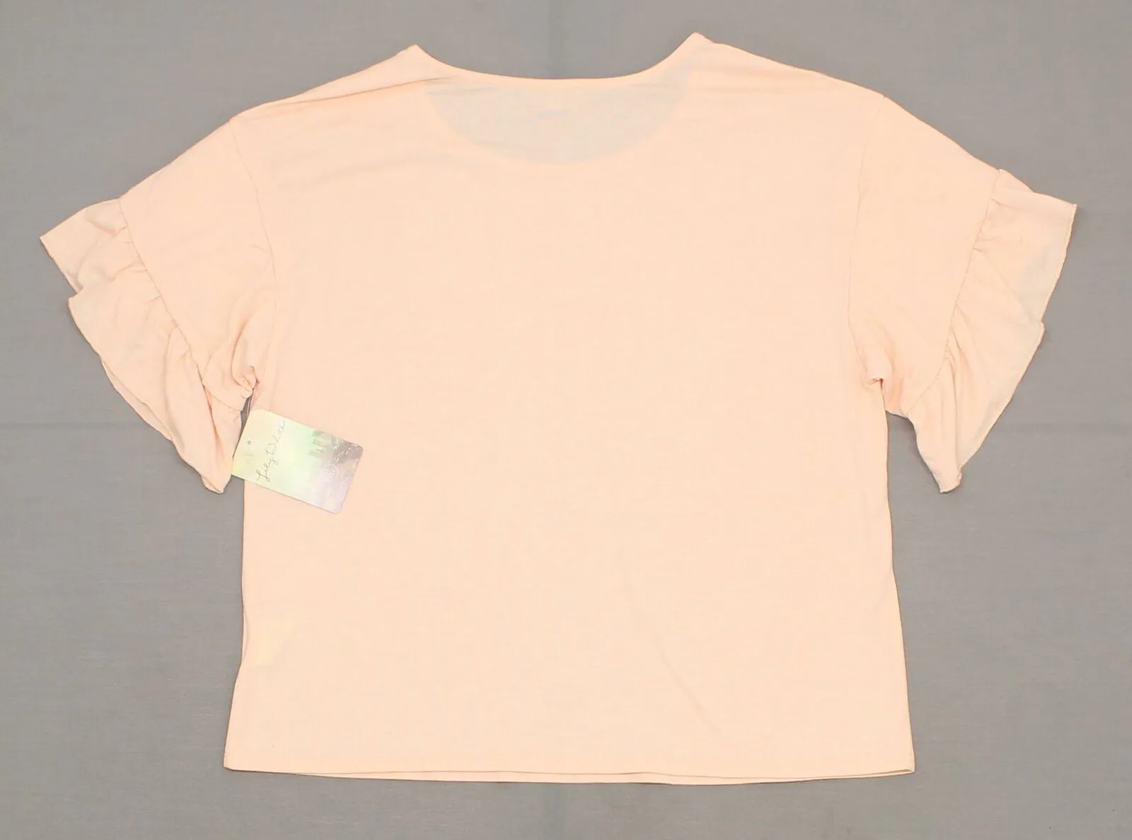 Lily Star Women's Ruffle Short Sleeve Knit Top T-Shirt
