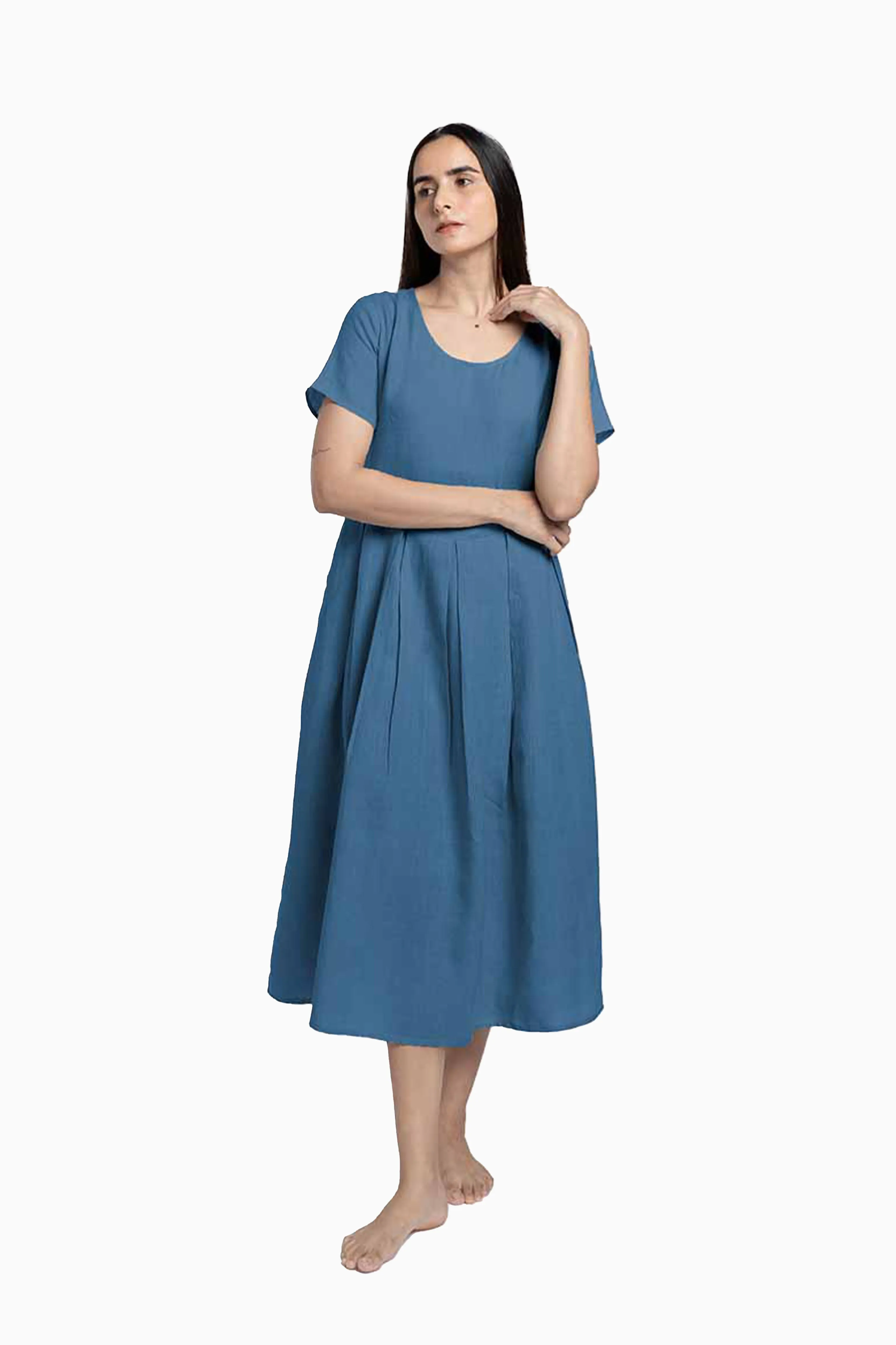 Linen Selah Dress-Sage Green