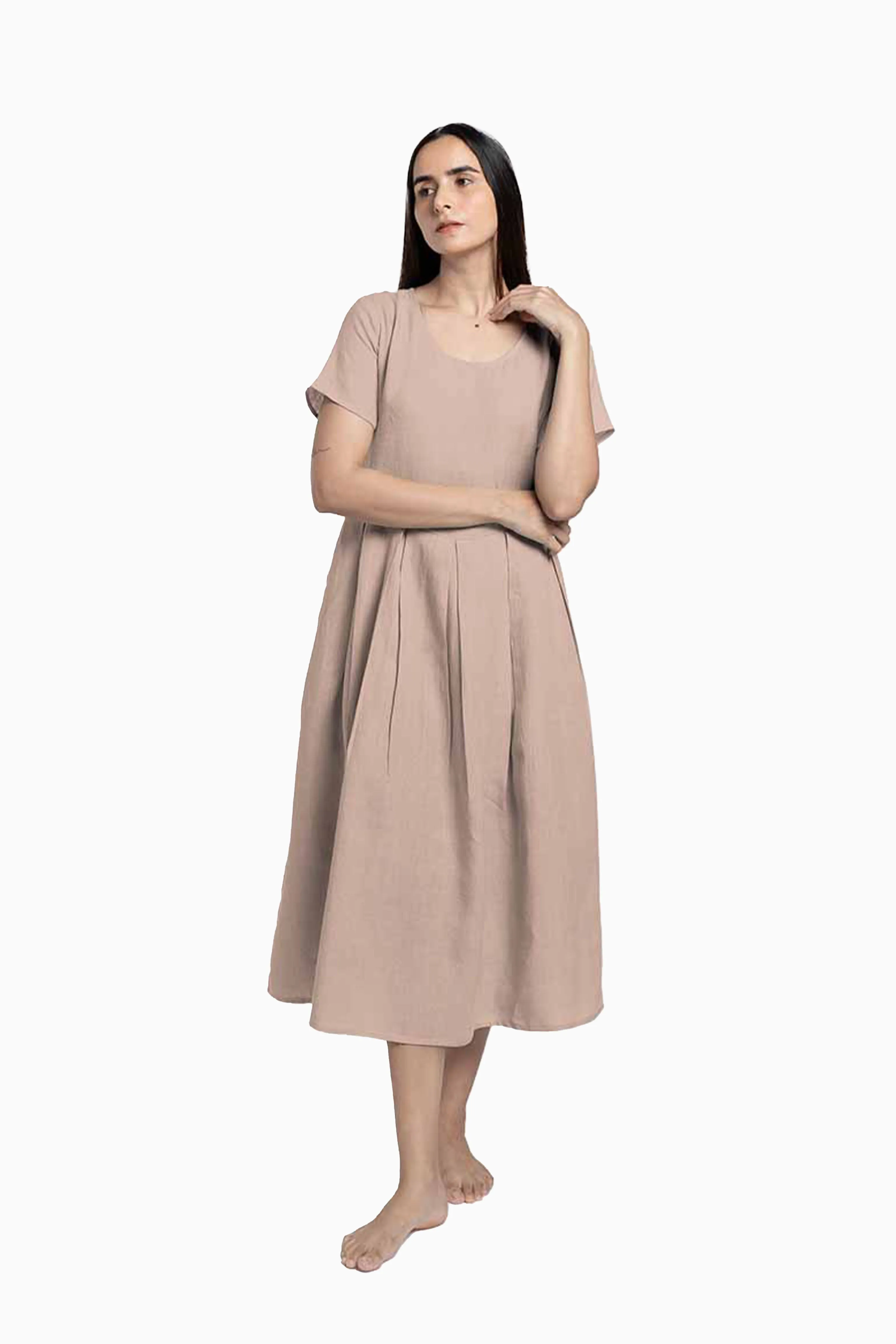 Linen Selah Dress-Sage Green