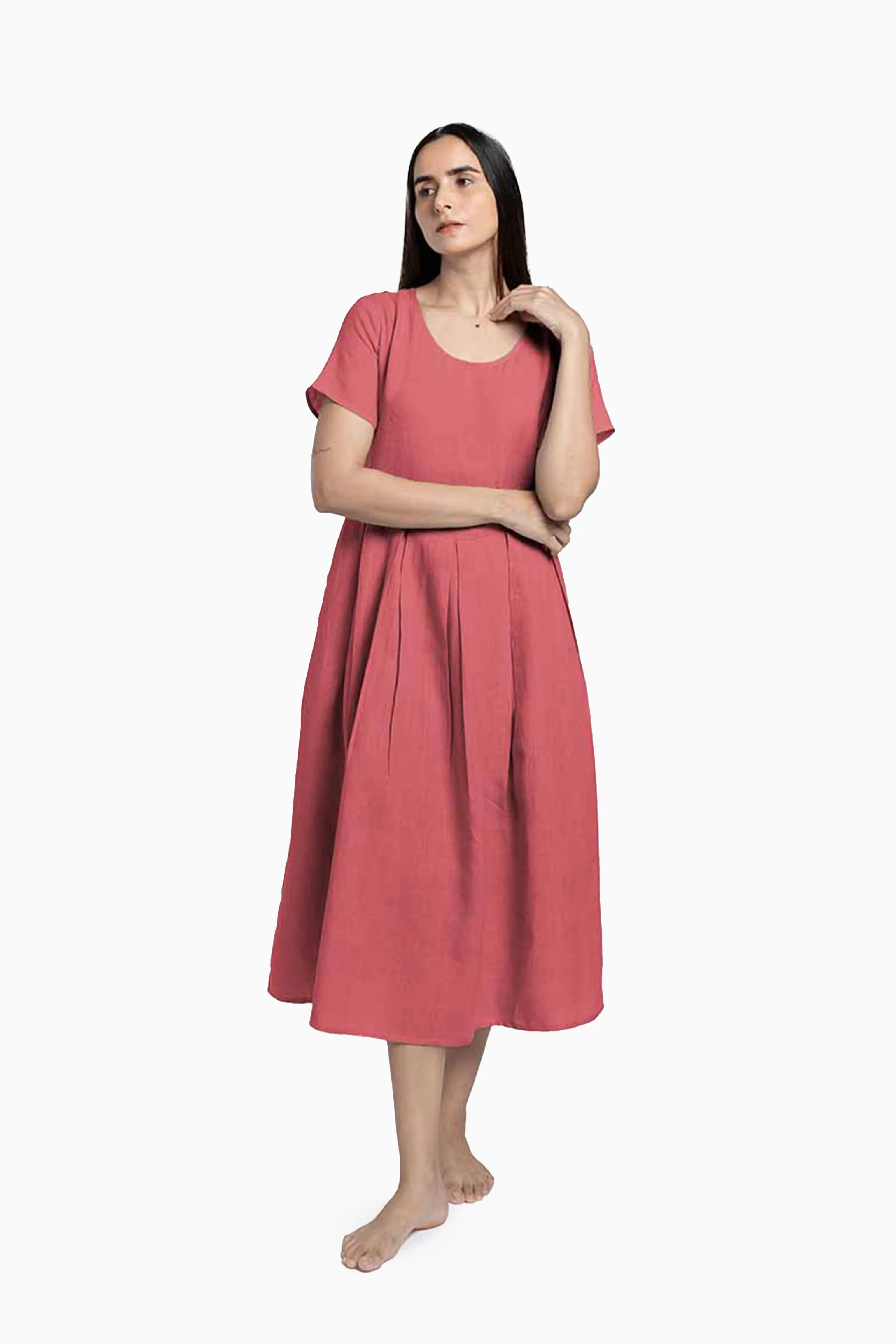Linen Selah Dress-Sage Green