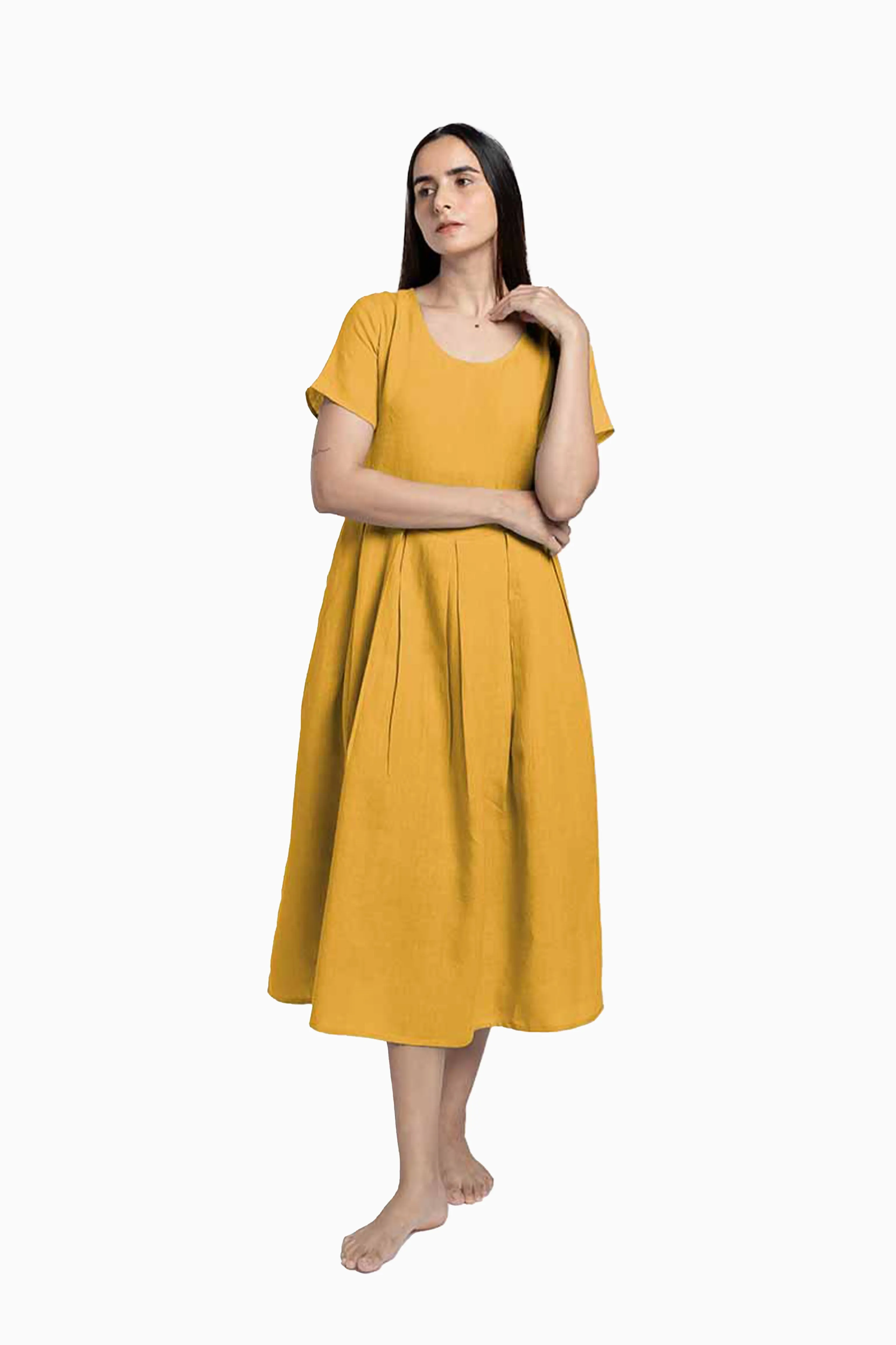 Linen Selah Dress-Sage Green