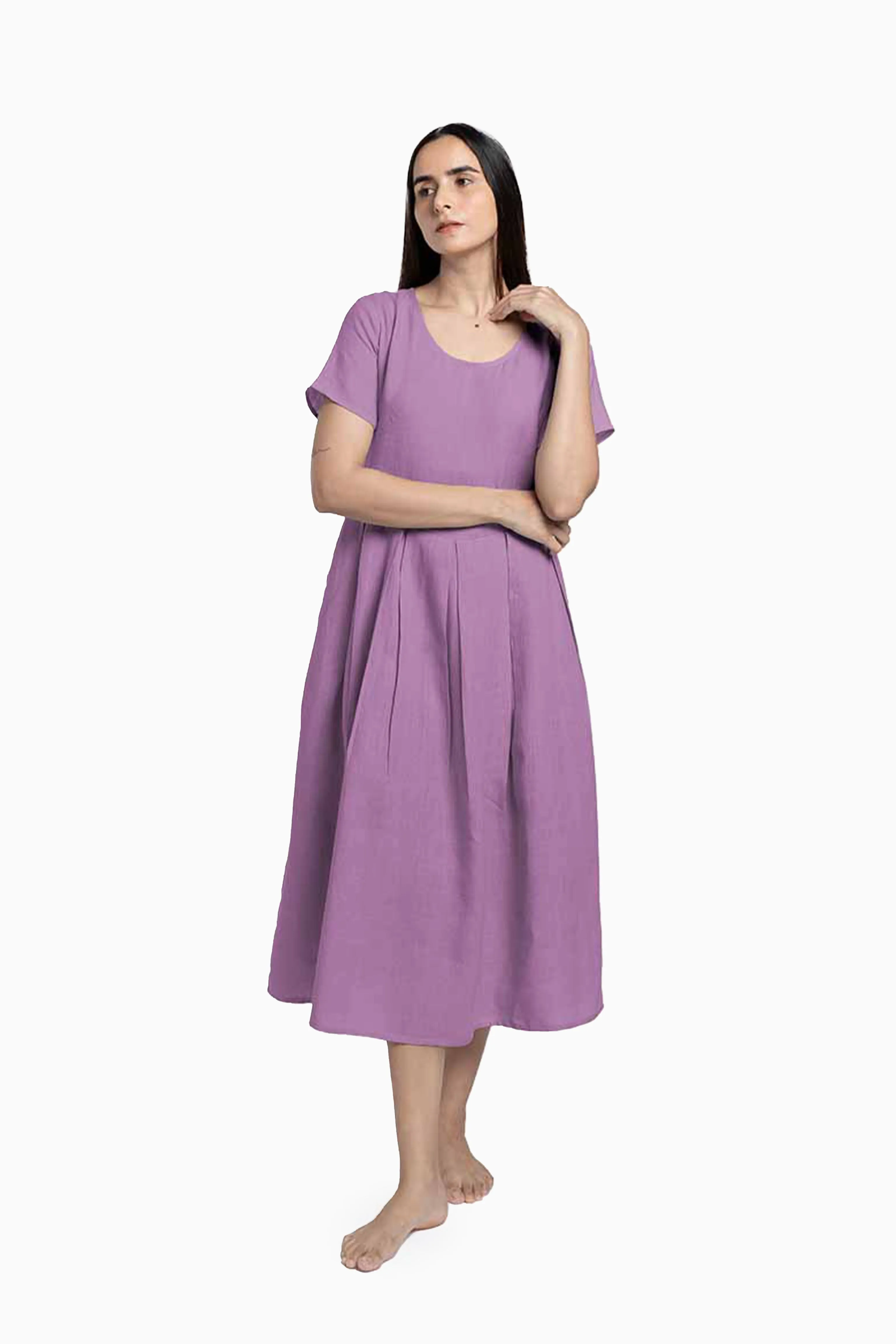 Linen Selah Dress-Sage Green