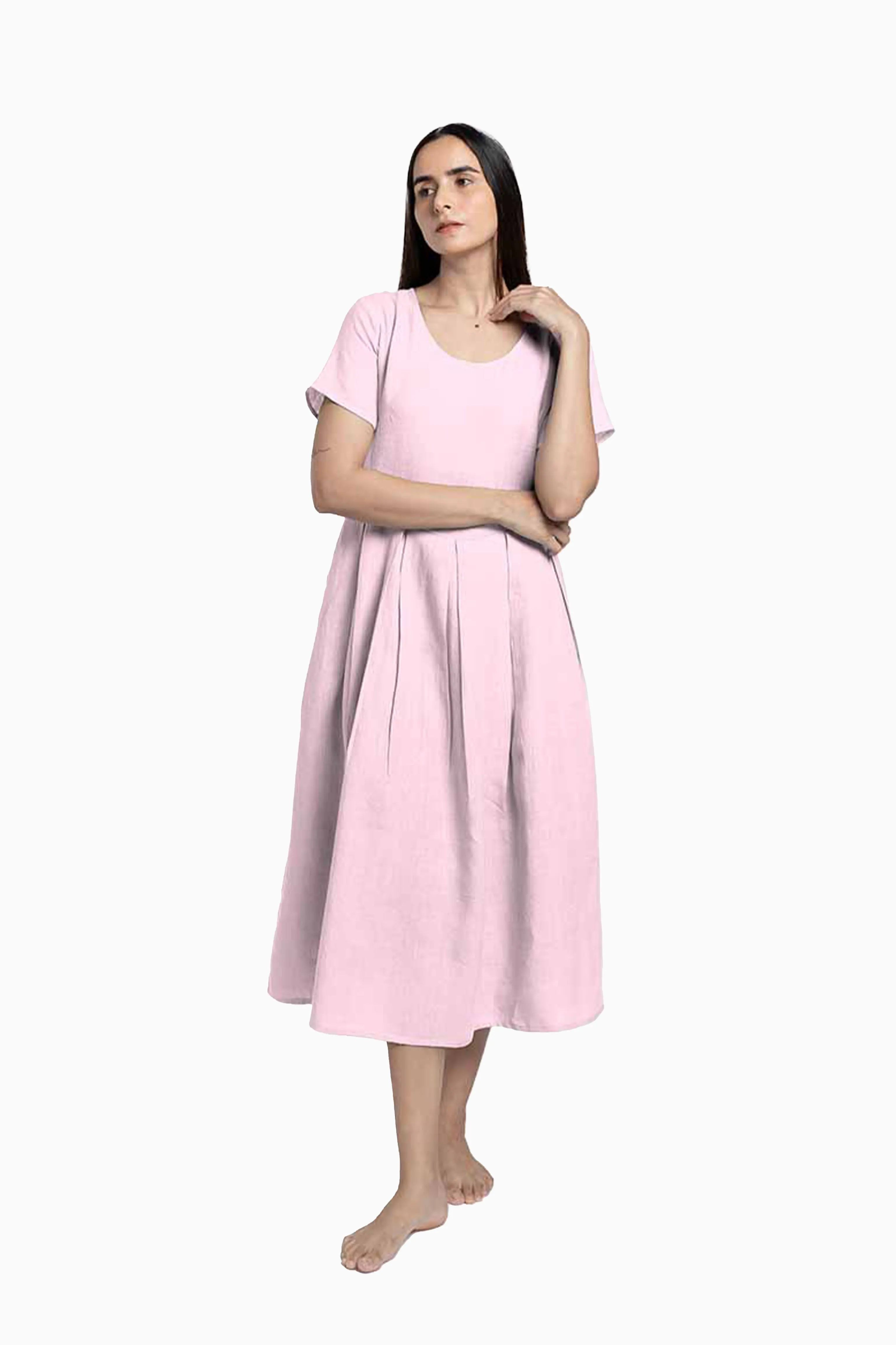 Linen Selah Dress-Sage Green