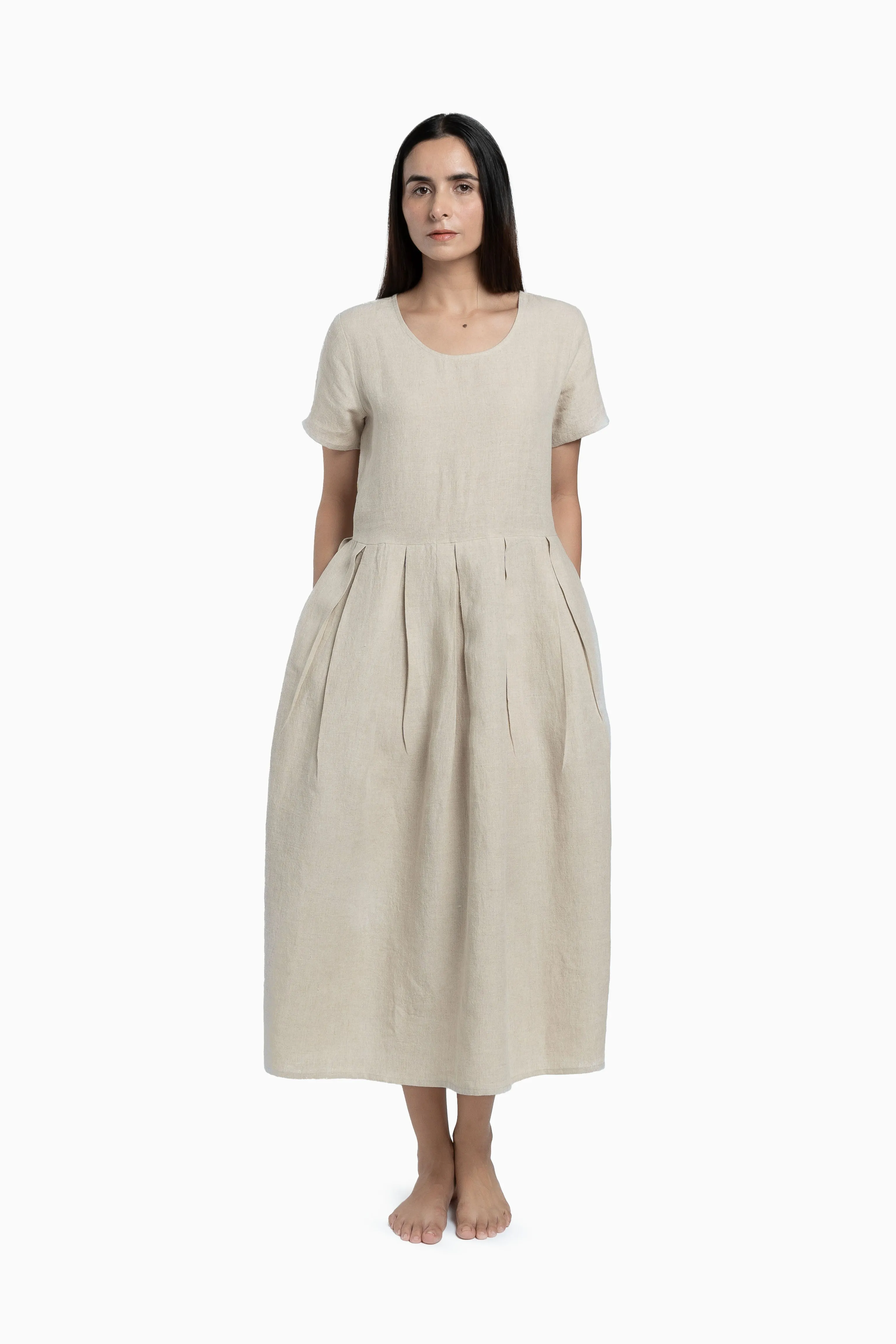 Linen Selah Dress-Sage Green