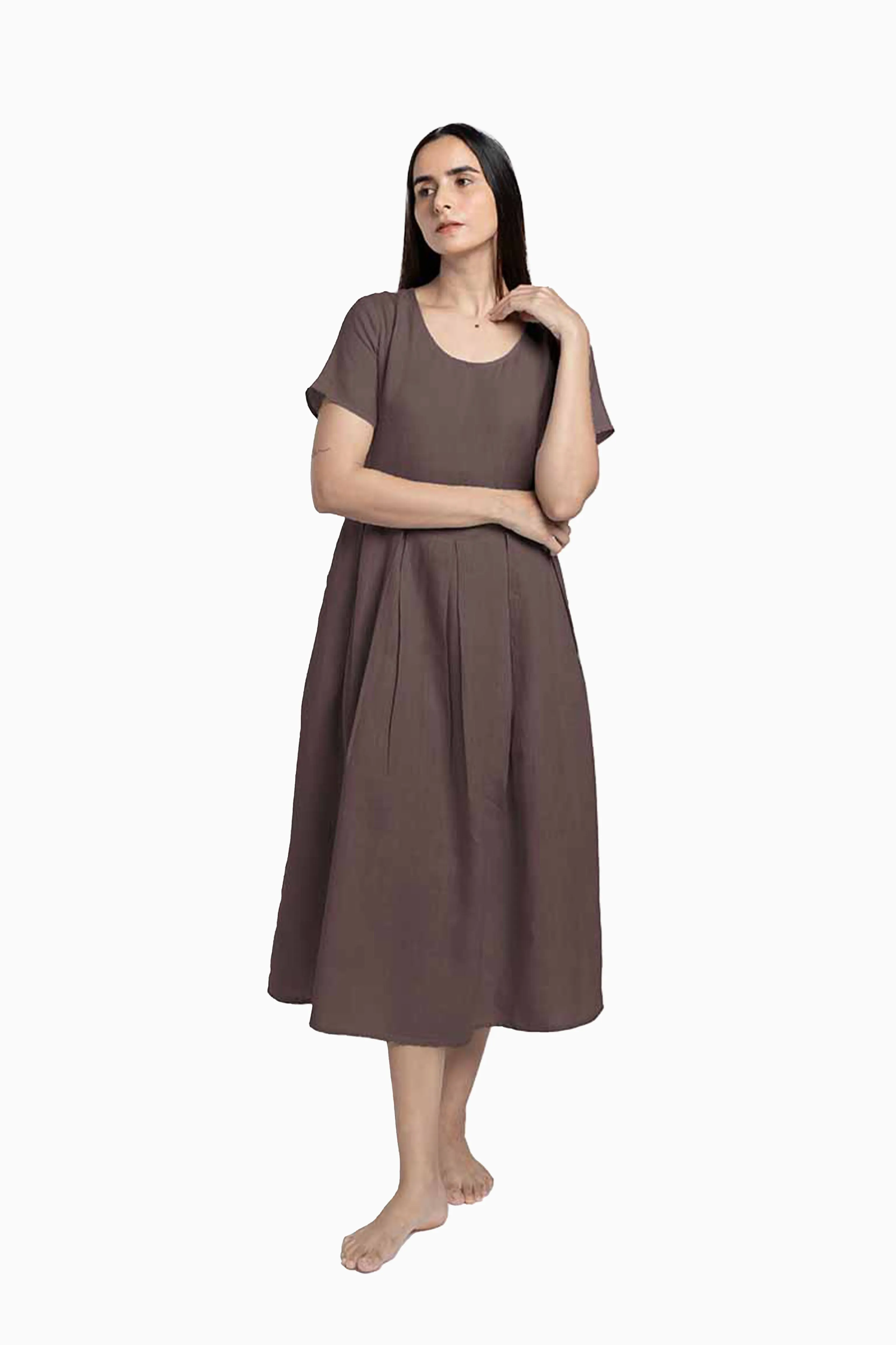 Linen Selah Dress-Sage Green