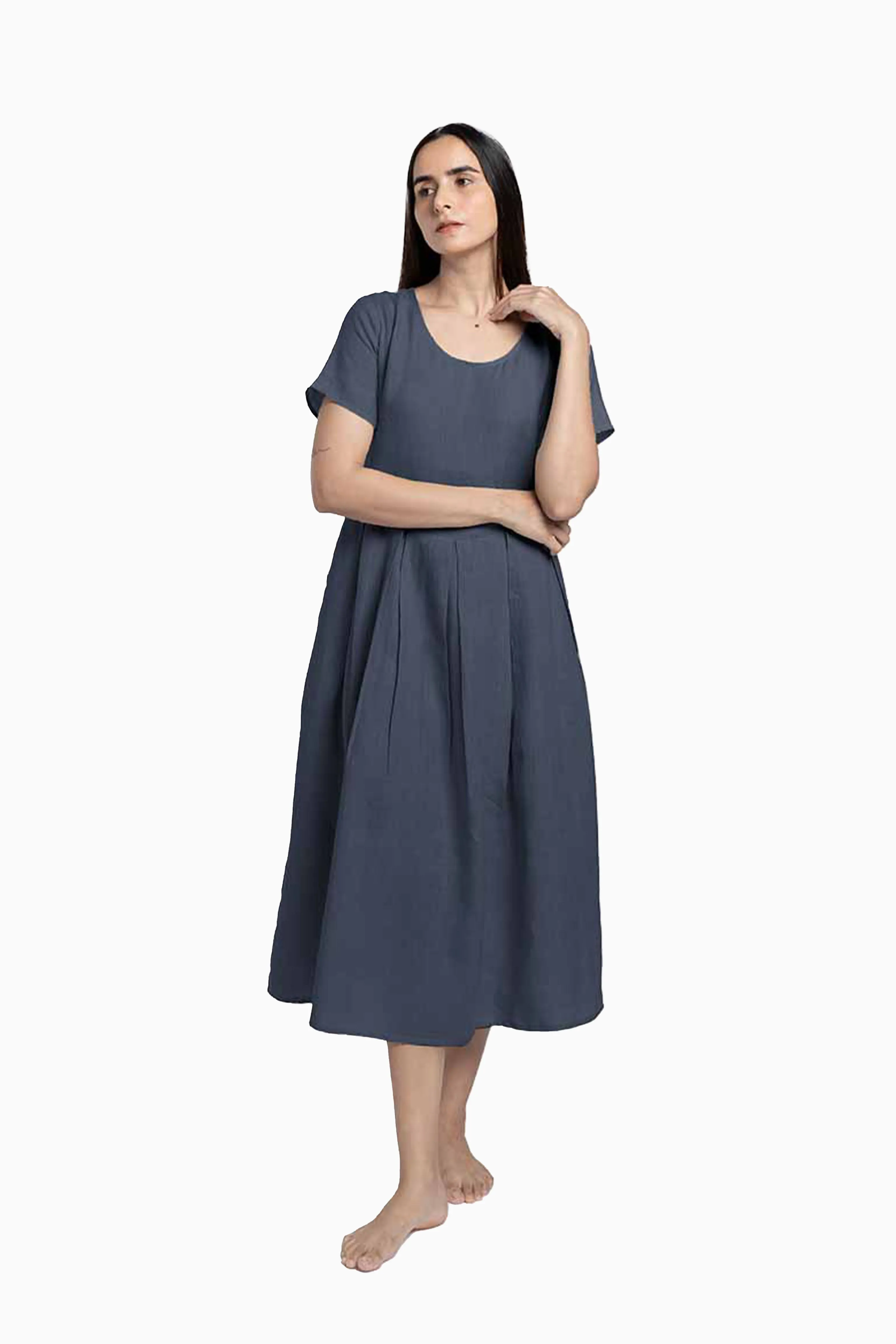 Linen Selah Dress-Sage Green