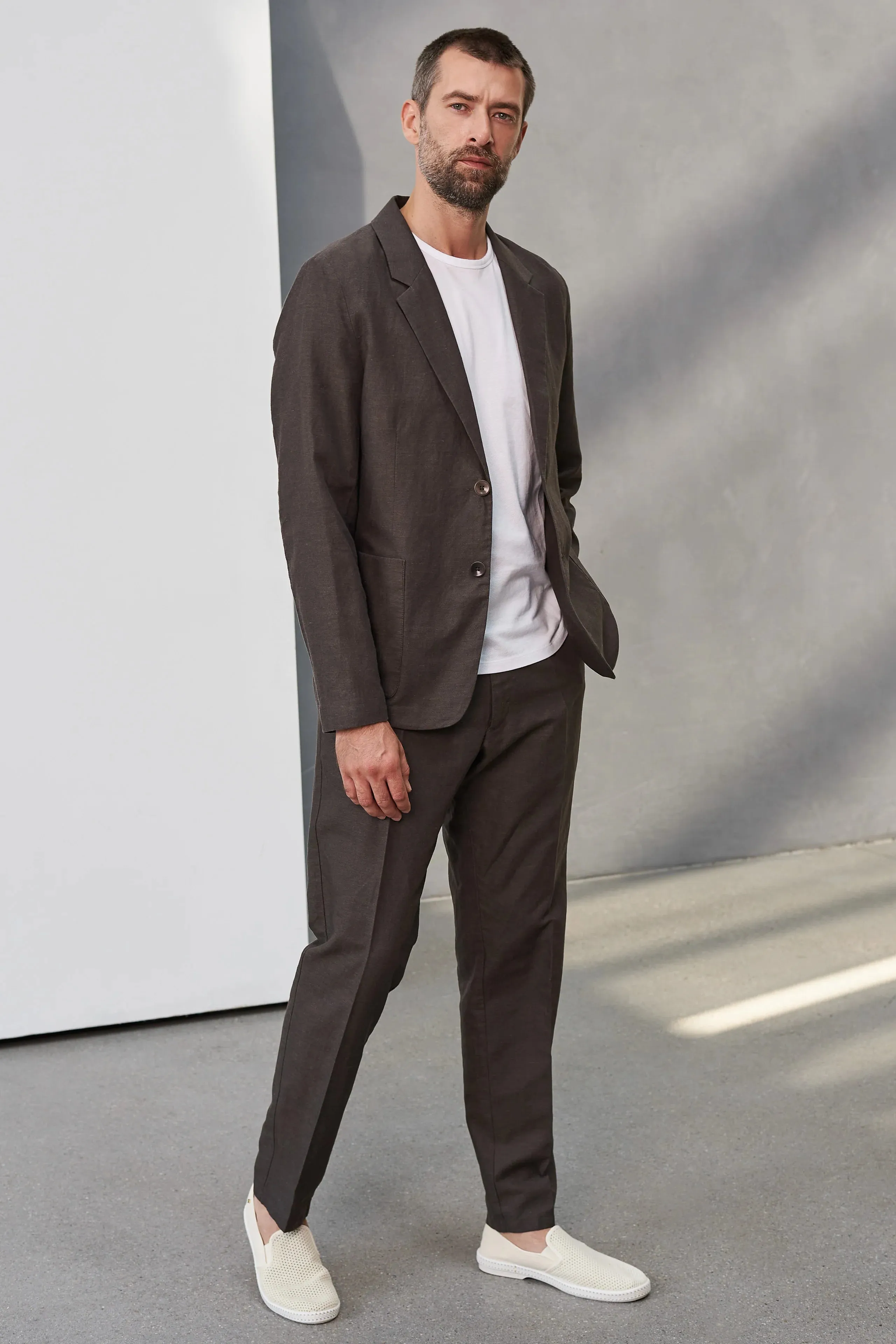 Linen Summer Blazer enver in linen coffee