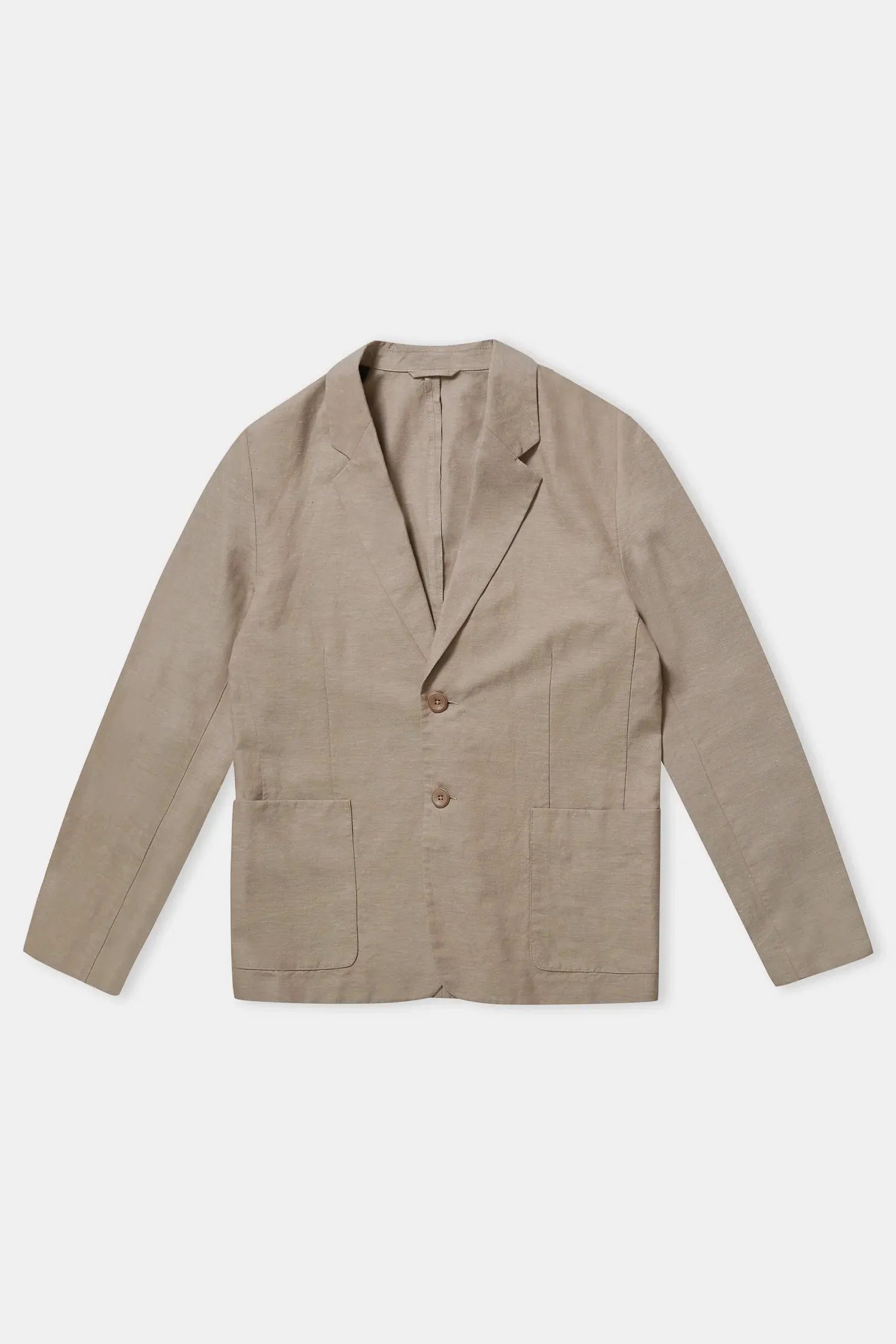 Linen summer blazer Enver in walnut