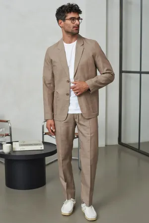 Linen summer blazer Enver in walnut