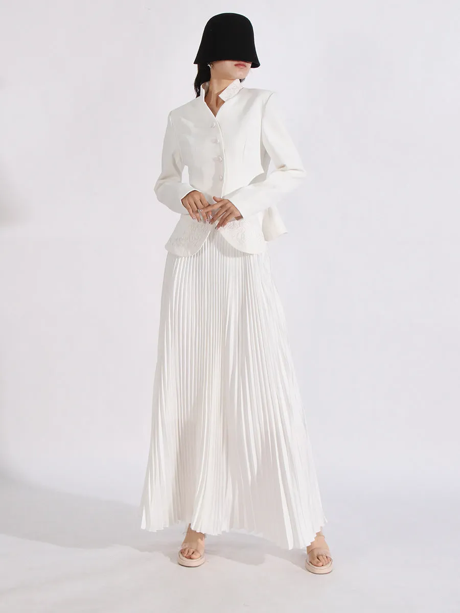 Long Sleeve Spliced Button Minimalist Two Piece Set