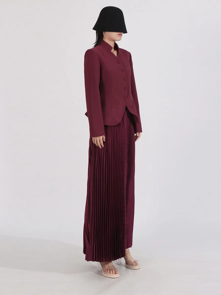 Long Sleeve Spliced Button Minimalist Two Piece Set