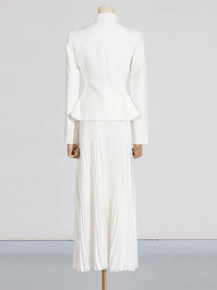 Long Sleeve Spliced Button Minimalist Two Piece Set
