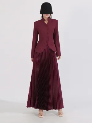 Long Sleeve Spliced Button Minimalist Two Piece Set