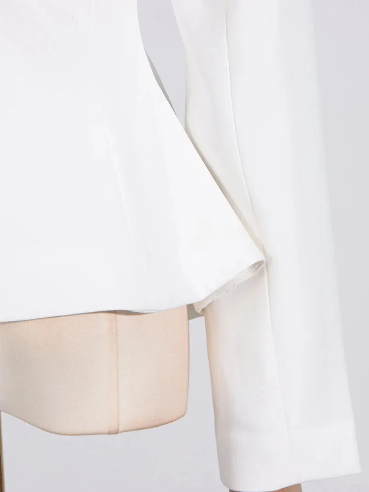 Long Sleeve Spliced Button Minimalist Two Piece Set