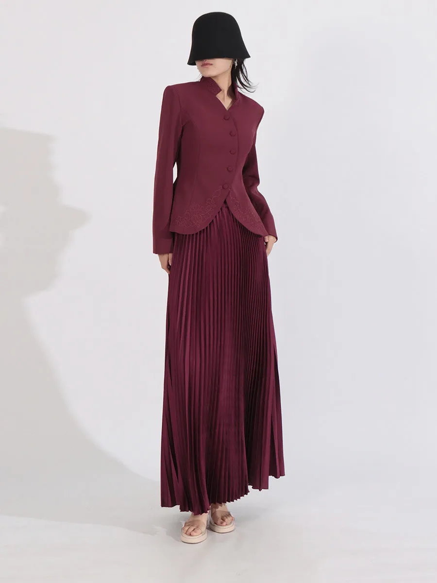 Long Sleeve Spliced Button Minimalist Two Piece Set
