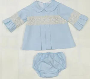 Lor Miral Girls Blue Dress Set