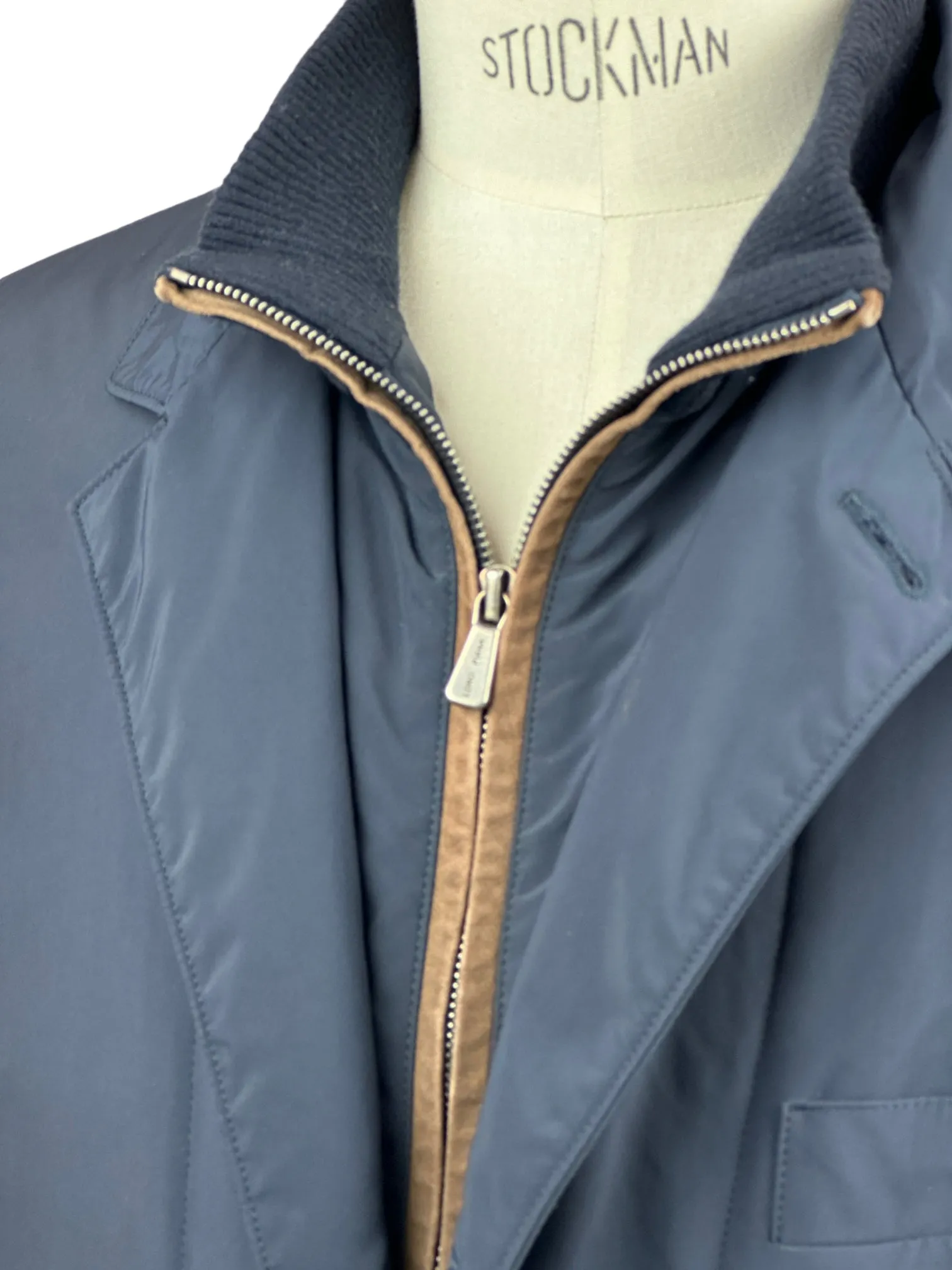 Loro Piana Navy Storm System Car Coat