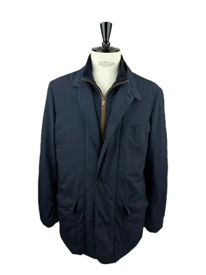 Loro Piana Navy Storm System Car Coat