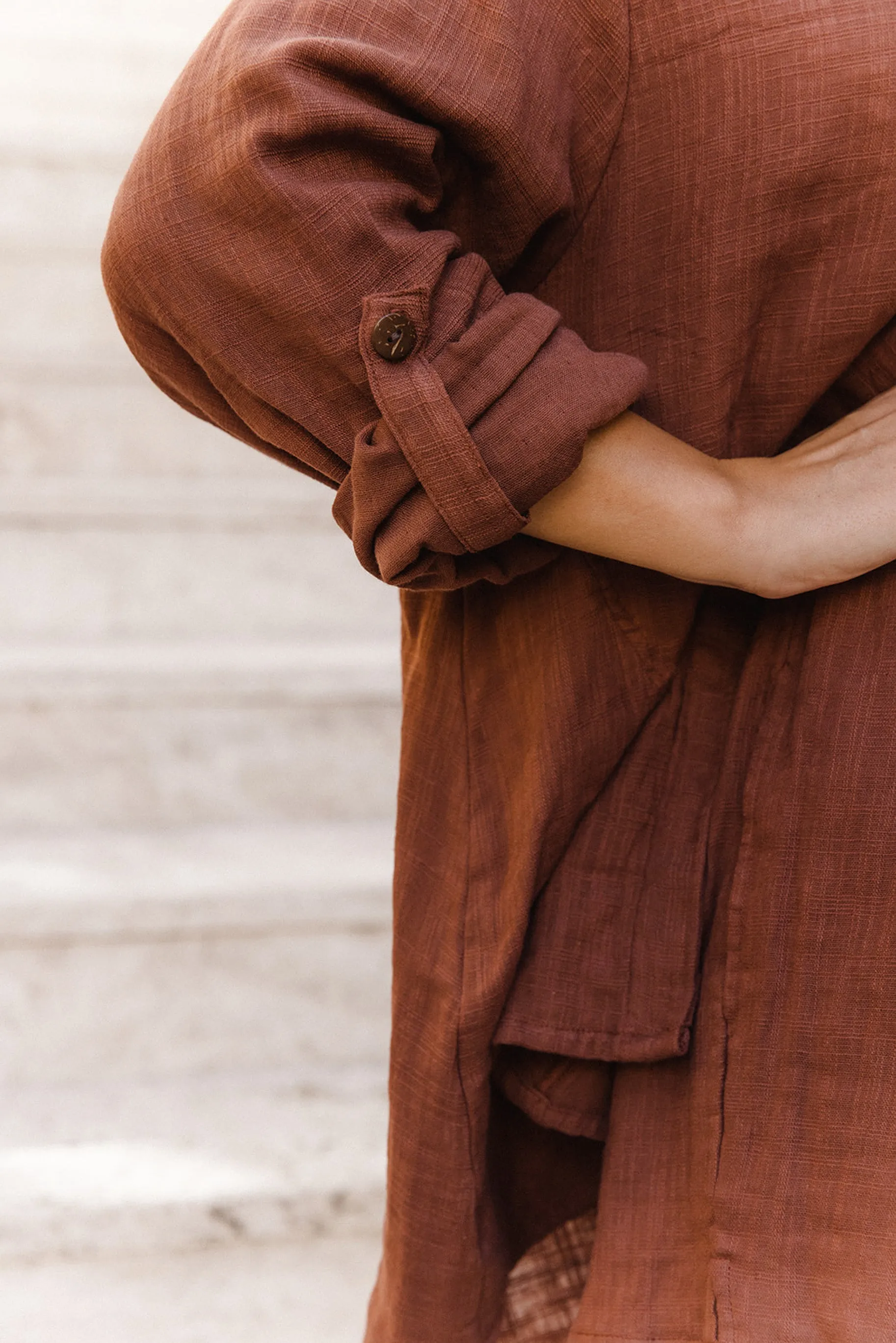 Lotus Oversized Shirt - Chocolate