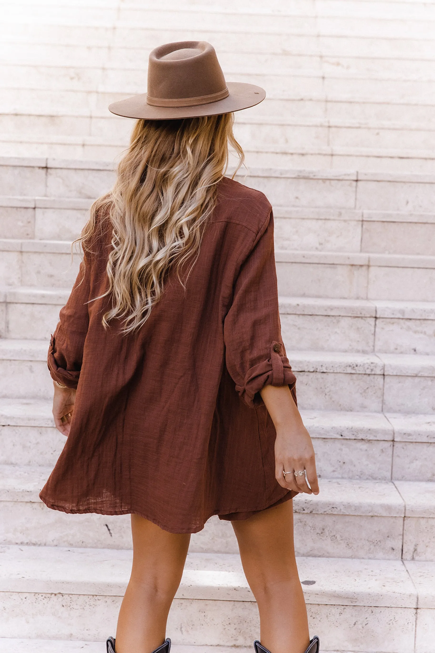 Lotus Oversized Shirt - Chocolate