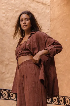 Lotus Oversized Shirt - Chocolate