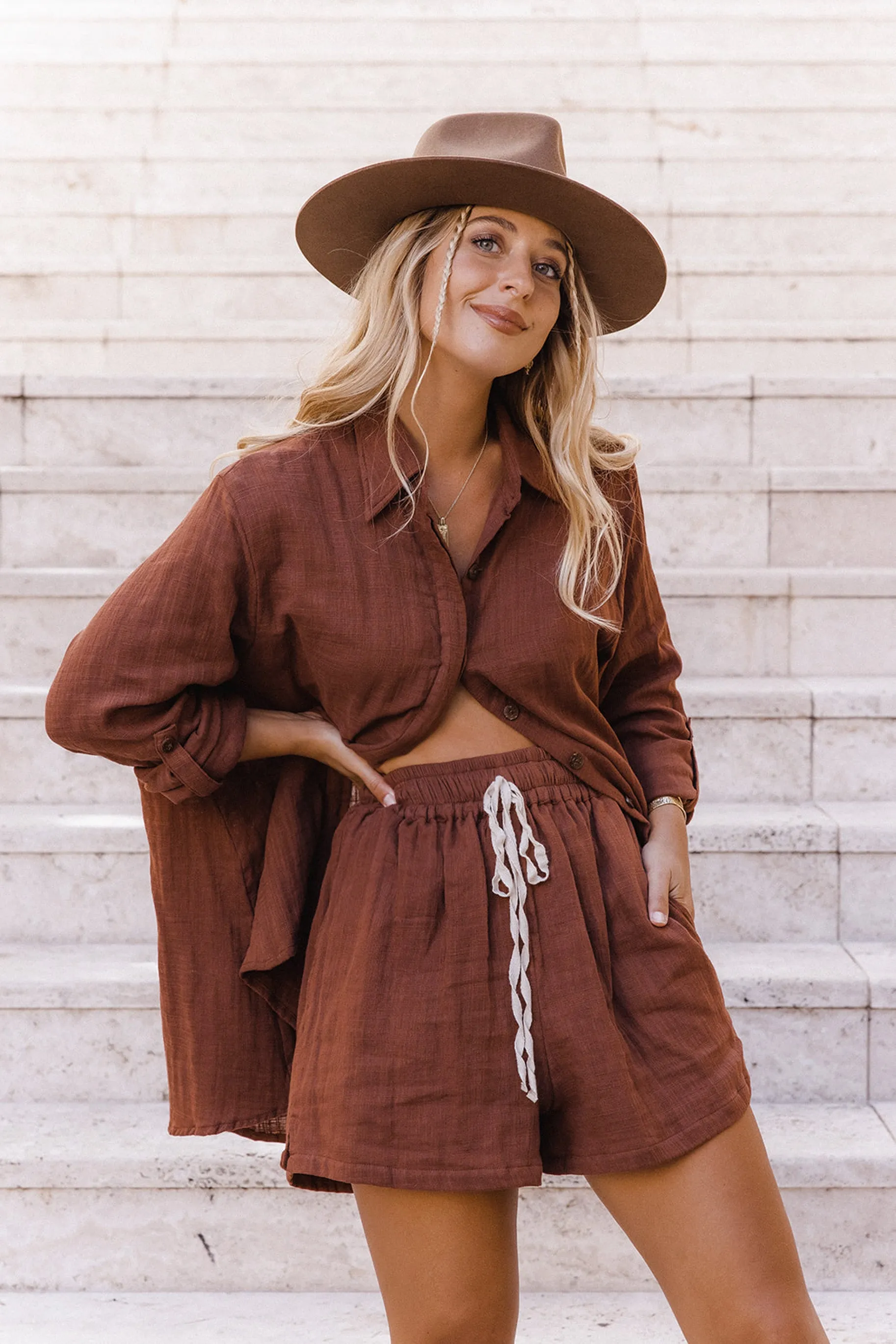 Lotus Oversized Shirt - Chocolate