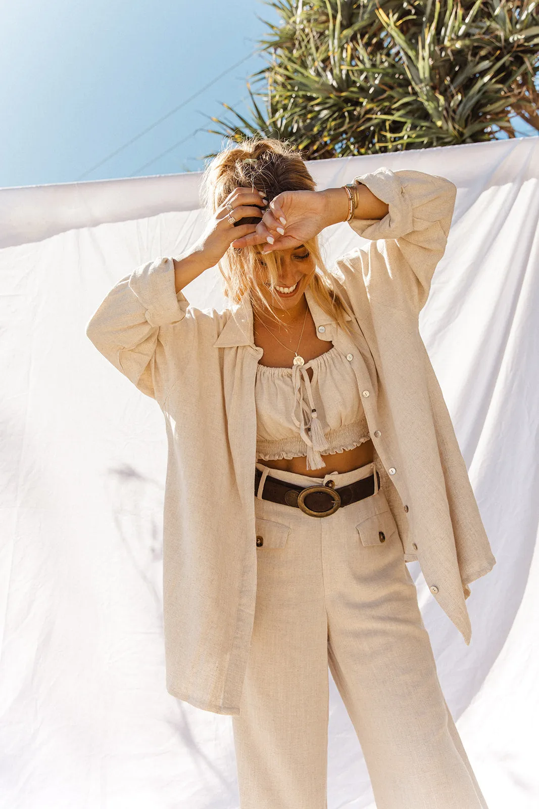 Lotus Oversized Shirt - Sand