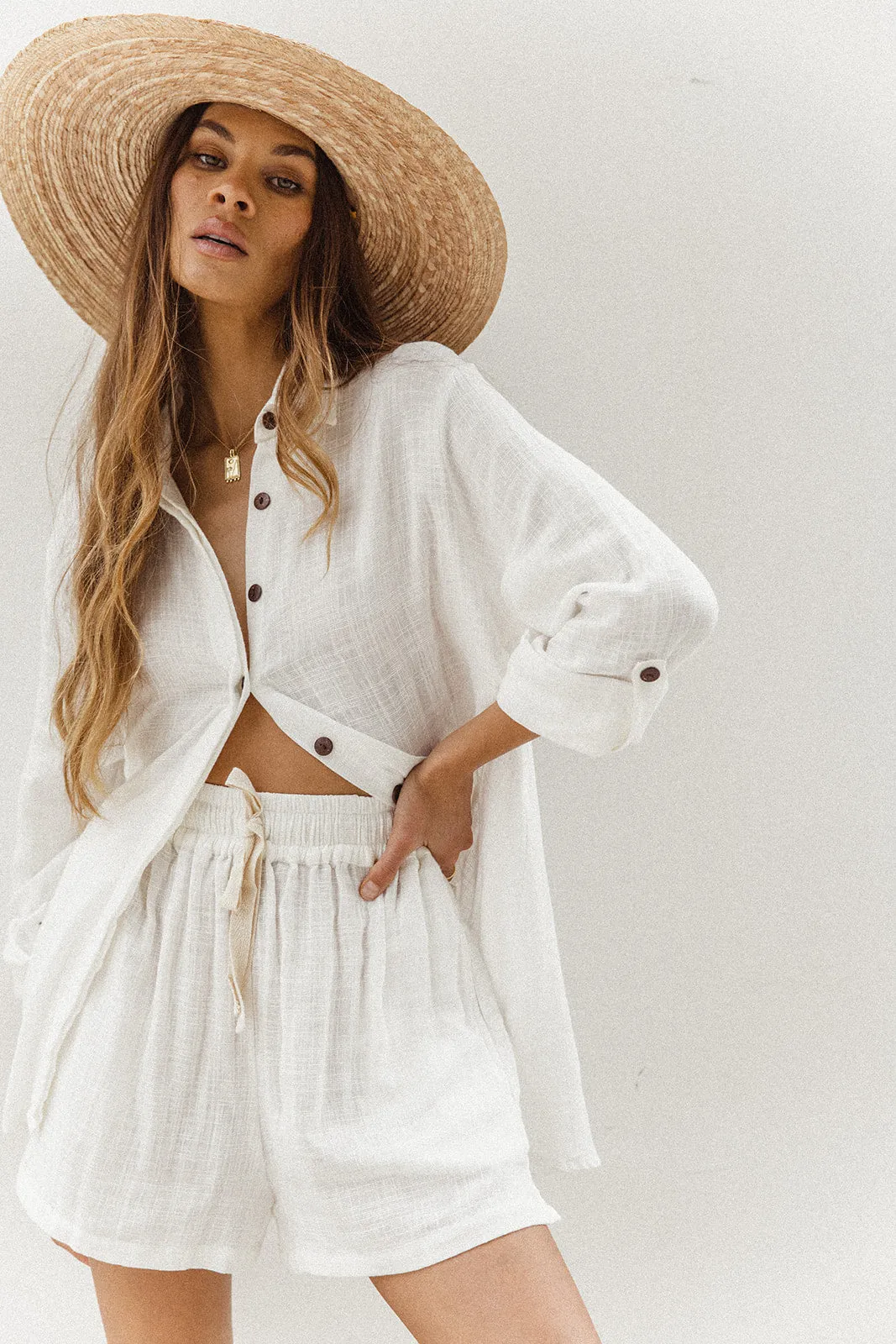 Lotus Oversized Shirt - White