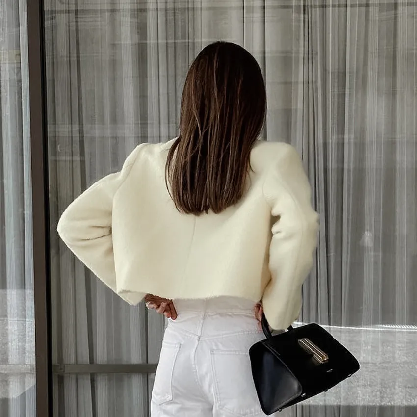 LOUISA - Cropped Button-Up Jacket