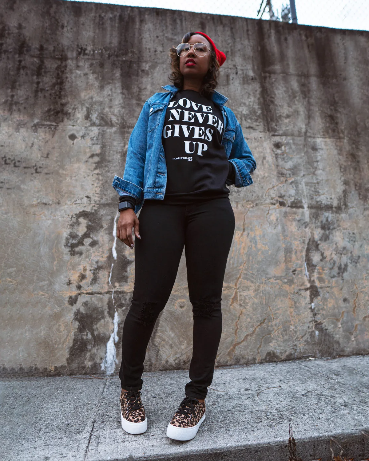 Love Never Gives Up This Adult Drop Shoulder Sweatshirt