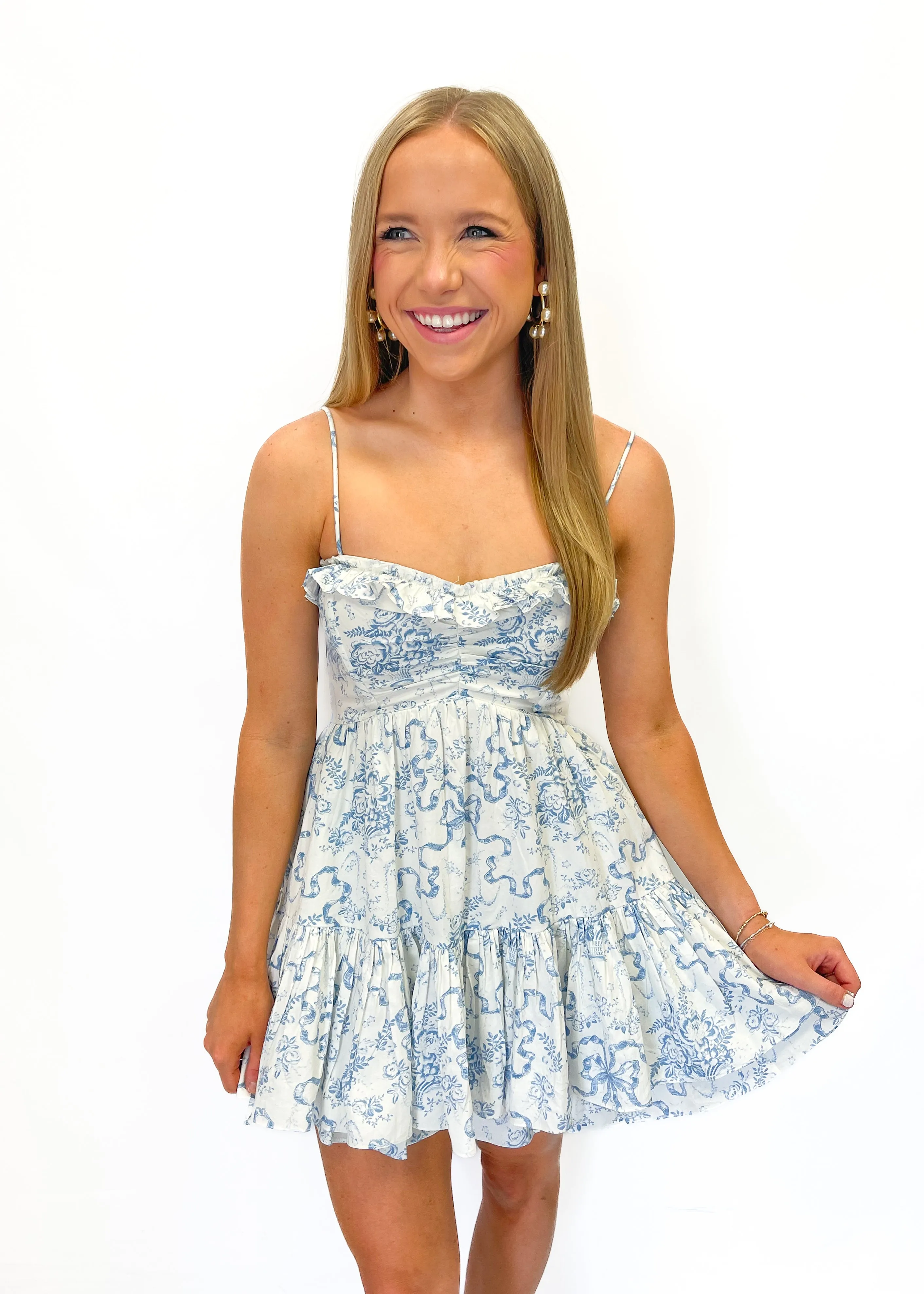 Love Shack Fancy Linny Dress - Blissful Blue