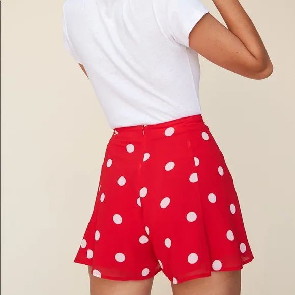 LPA red polka dot flowy shorts