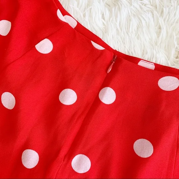 LPA red polka dot flowy shorts