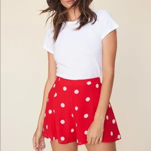 LPA red polka dot flowy shorts