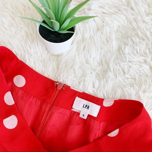 LPA red polka dot flowy shorts