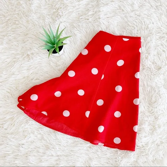 LPA red polka dot flowy shorts