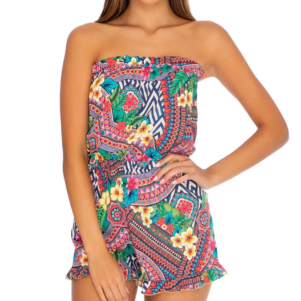 LULI TRIBE - Strapless Ruffle Romper