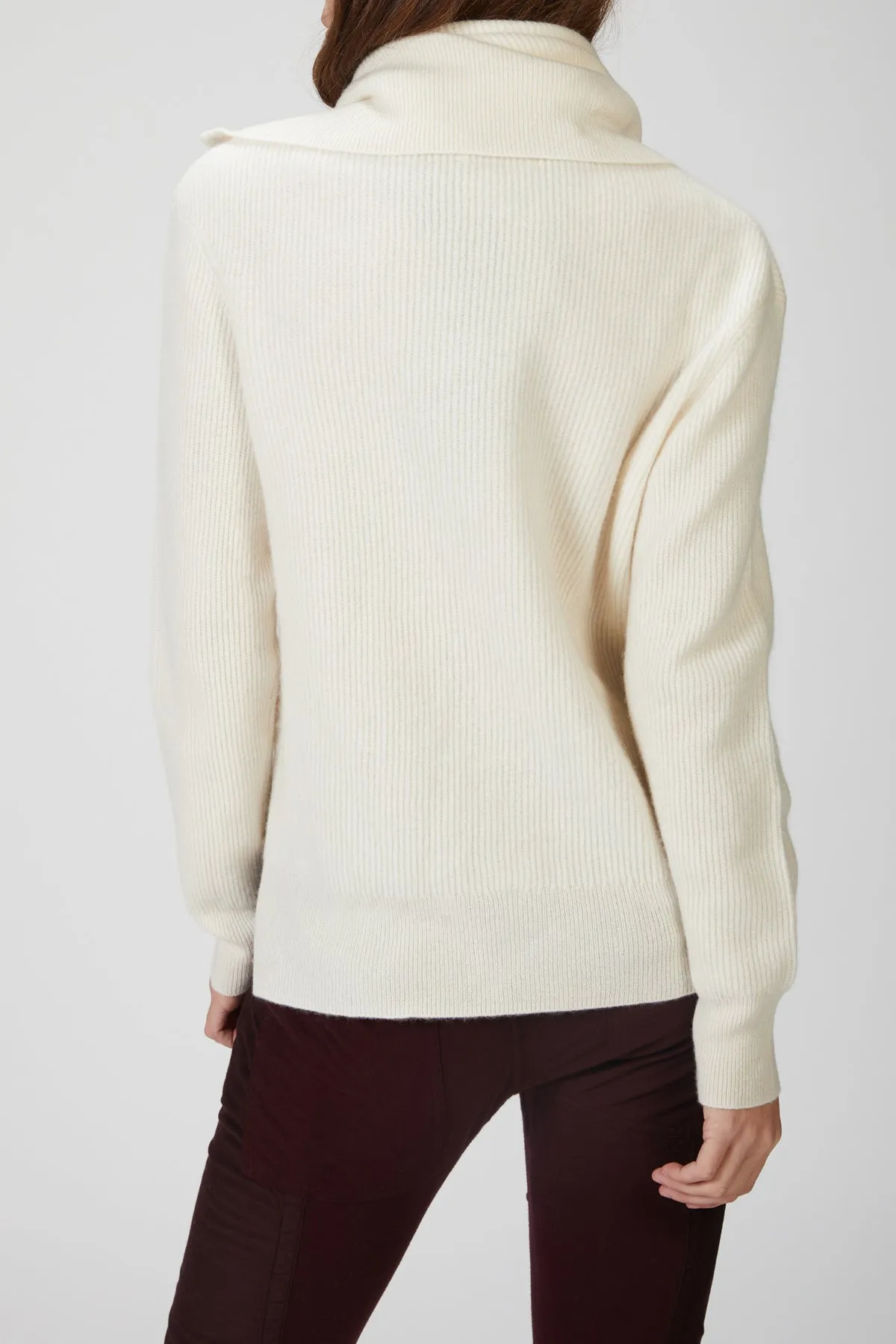 LUXE CASHMERE RIBBED ZIP UP JACKET