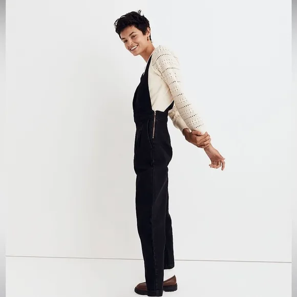 Madewell Black Tapered Overalls Clybourn