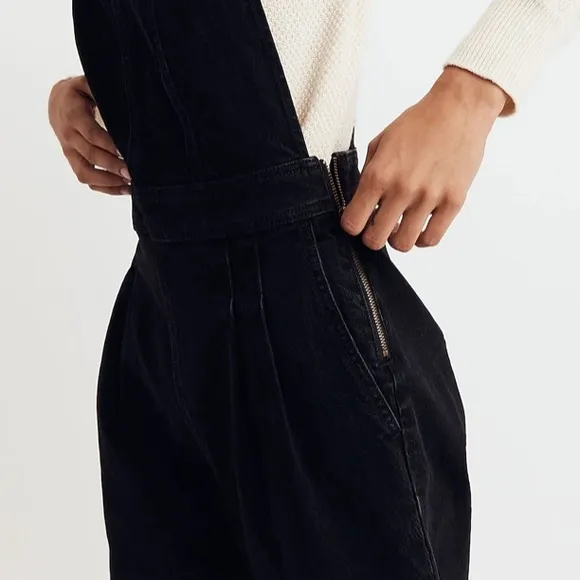 Madewell Black Tapered Overalls Clybourn