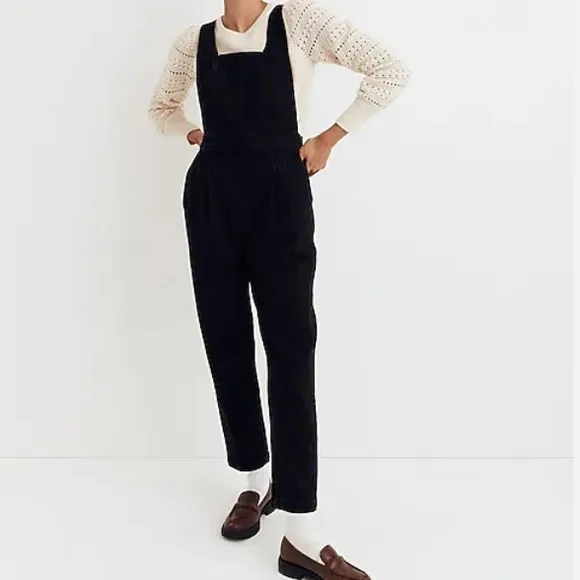 Madewell Black Tapered Overalls Clybourn