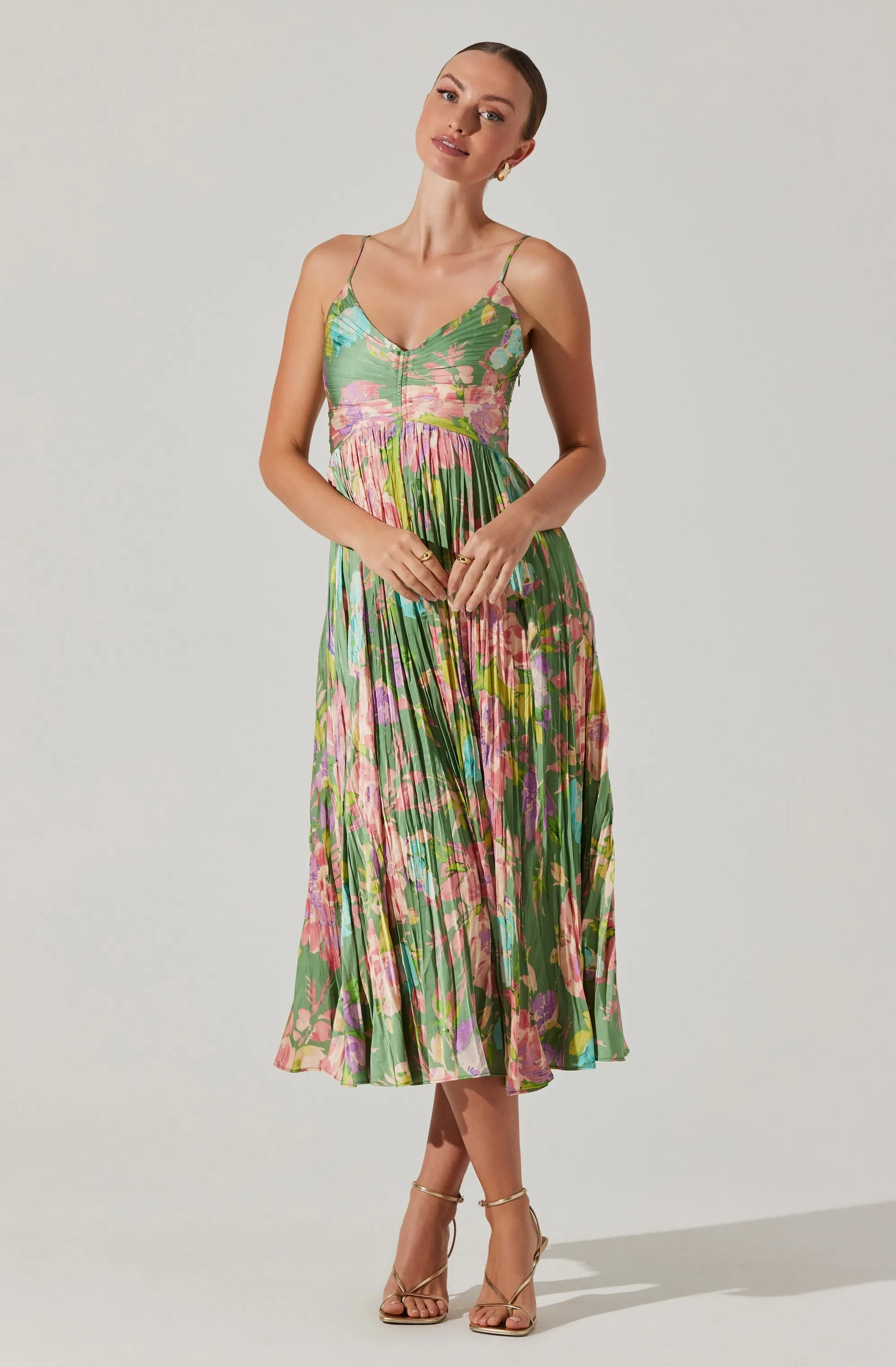 Maeve Pleated Midi Dress