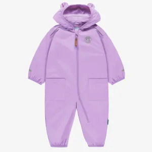 Manteau une pièce lilas avec capuchon, bébé || Lilac one piece hooded coat, baby